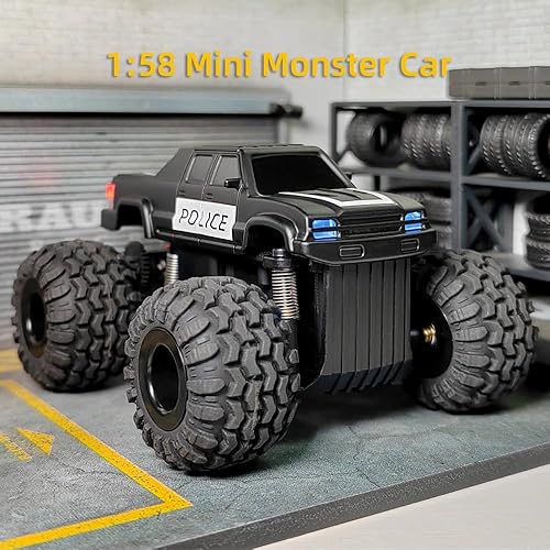LDARC Mini RC Crawler 1:43 4WD All Terrain RC Rock Truck Ideal Für Raupenfahrzeug-Enthusiasten 2.4Ghz Maßstab Ferngesteuertes Auto Modell Kommt Mit DIY Weißer Karosserie (Wüstengelb) - Kaedas