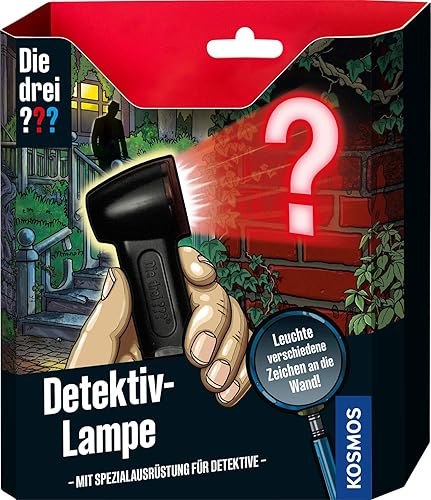 Die drei ??? Detektiv-Lampe von KOSMOS, Detektiv Spielzeug für Kinder, Rotlicht-Aufsatz, mit Geheimfach, Die drei Fragezeichen, Spielzeug für Kinder, Detektivlampe - Kaedas