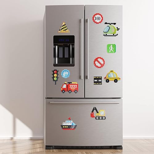 Homgaty 5000 Bügelperlen Vehicles Set, Steckperlen 5 mm Perlen mit Steckplatte, 18 Muster, Bügelpapier, Anhänger und Zubehör zum Basteln Handwerk für Kinder Geschenk (Vehicles, 5mm) - Kaedas