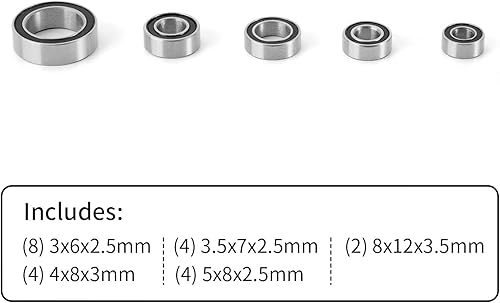INJORA Stahllager Kit 22PCS Kugellager für TRX4M 1/18 RC Crawler Upgrade Teile,Silber - Kaedas