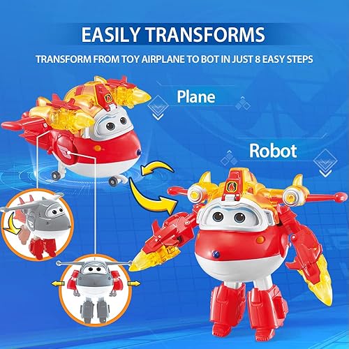 Super Wings Transforming Flugzeug Super Iron Donnie ca. 12,7 cm große mit Superbällen, Verwandelbares Spielzeug-Flugzeug und Roboterfigur für Kinder ab 3 Jahren Jungen Mädchen - Kaedas