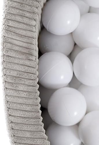 MISIOO Bällebad mit Schaumstoff-Füllung - 90x30cm - 200 Bälle für Bällebad - Hochwertige Bällebad Bälle für Kinder - Weiches und Sicheres Spielzeug - Waschbar - Kaedas
