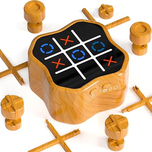 Hot Bee 4-in-1 Elektronisches Tic Tac Toe Spiel für Kinder ab 8 Jahren, Big Eat Small Game, 4 Spielmodi, Elektrisches Tic Tac Toe für Zuhause, Reisen und Partys, Geschenk für Junge 8 9 10 11 12 Jahre - Kaedas