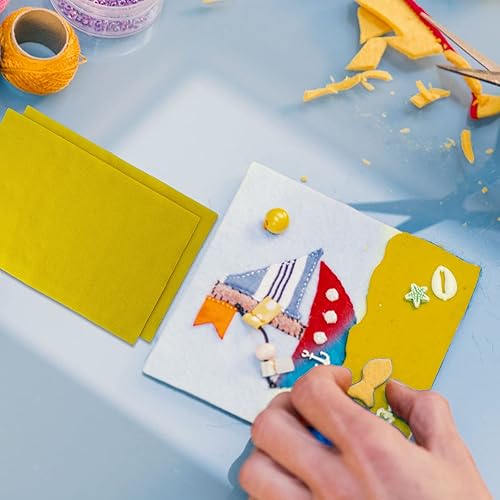 Jtnohx Filzstoff, Weiche Farbig Filz zum Basteln, 1,4mm dick Bastelfilz, 20x30cm Filzplatten für Heimwerker und Nähprojekte (Weiß) - Kaedas