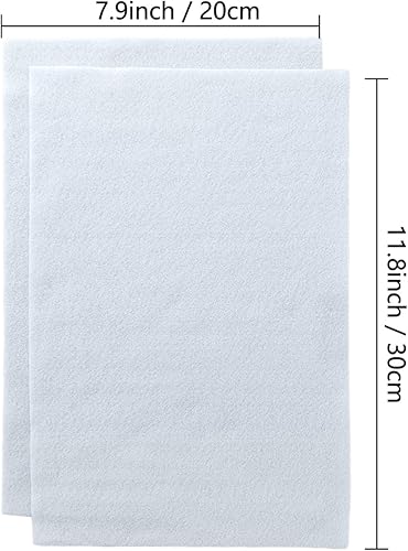 Jtnohx Filzstoff, Weiche Farbig Filz zum Basteln, 1,4mm dick Bastelfilz, 20x30cm Filzplatten für Heimwerker und Nähprojekte (Weiß) - Kaedas