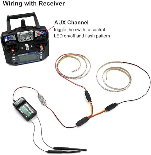 elechawk Ferngesteuerter LED-Lichtstreifen für RC Starrflügler Flying Wing Plane AR Wing Drone Modellauto Truck - Kaedas