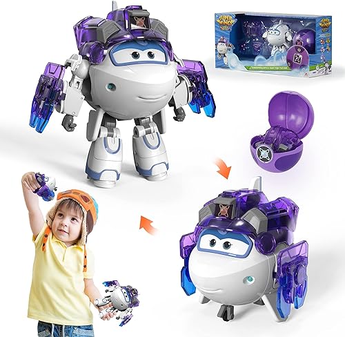 Super Wings Transforming Flugzeug Super Iron Donnie ca. 12,7 cm große mit Superbällen, Verwandelbares Spielzeug-Flugzeug und Roboterfigur für Kinder ab 3 Jahren Jungen Mädchen - Kaedas