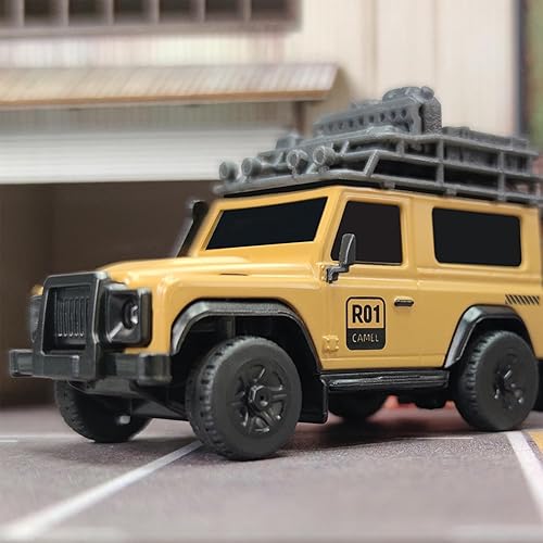 LDARC Mini RC Crawler 1:43 4WD All Terrain RC Rock Truck Ideal Für Raupenfahrzeug-Enthusiasten 2.4Ghz Maßstab Ferngesteuertes Auto Modell Kommt Mit DIY Weißer Karosserie (Wüstengelb) - Kaedas