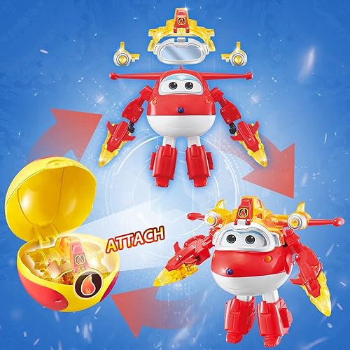 Super Wings Transforming Flugzeug Super Iron Donnie ca. 12,7 cm große mit Superbällen, Verwandelbares Spielzeug-Flugzeug und Roboterfigur für Kinder ab 3 Jahren Jungen Mädchen - Kaedas