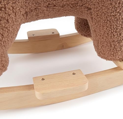 Bieco Plüsch Schaukeltier REH, 60 cm | Kinder Schaukelstuhl mit Sicherheitsgurt | Baby Schaukel | Kleinkind |Schaukelwippe ab 9 Monate | Schaukelpferd Holz - Kaedas