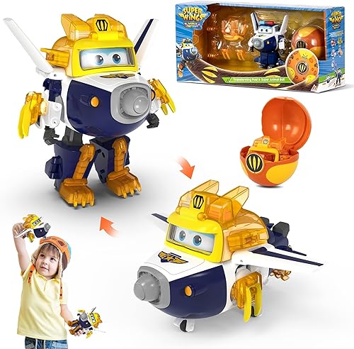 Super Wings Transforming Flugzeug Super Iron Donnie ca. 12,7 cm große mit Superbällen, Verwandelbares Spielzeug-Flugzeug und Roboterfigur für Kinder ab 3 Jahren Jungen Mädchen - Kaedas