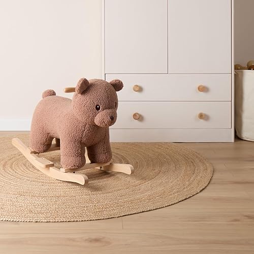 Bieco Plüsch Schaukeltier REH, 60 cm | Kinder Schaukelstuhl mit Sicherheitsgurt | Baby Schaukel | Kleinkind |Schaukelwippe ab 9 Monate | Schaukelpferd Holz - Kaedas