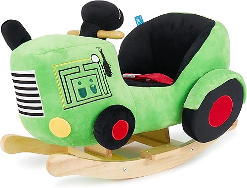 Bieco Plüsch Schaukeltier REH, 60 cm | Kinder Schaukelstuhl mit Sicherheitsgurt | Baby Schaukel | Kleinkind |Schaukelwippe ab 9 Monate | Schaukelpferd Holz - Kaedas