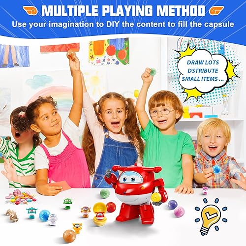 Super Wings Transforming Flugzeug Super Iron Donnie ca. 12,7 cm große mit Superbällen, Verwandelbares Spielzeug-Flugzeug und Roboterfigur für Kinder ab 3 Jahren Jungen Mädchen - Kaedas