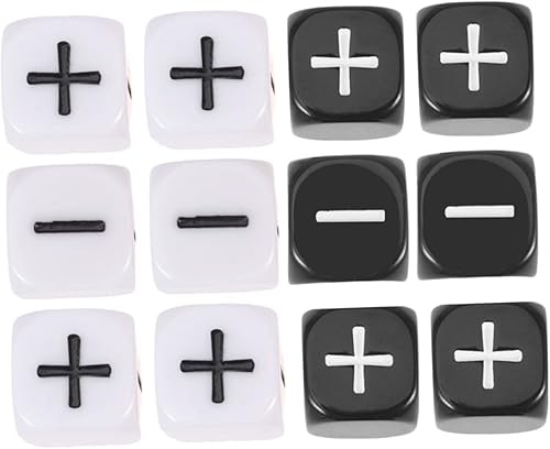 VICASKY 36 STK Großes Würfelspielzeug Sechsseitige Würfel Runde Eckwürfel Spielbrettwürfel Minus-pluszeichen-würfel Acryl Spielzeug Würfelspielzeug Für Kinder - Kaedas