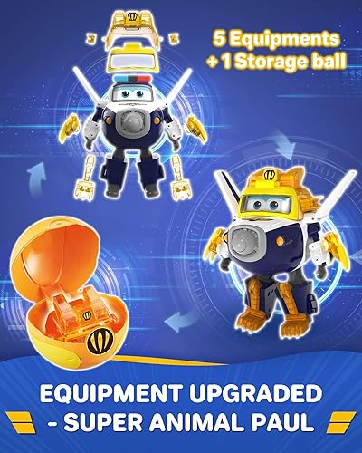 Super Wings Transforming Flugzeug Super Iron Donnie ca. 12,7 cm große mit Superbällen, Verwandelbares Spielzeug-Flugzeug und Roboterfigur für Kinder ab 3 Jahren Jungen Mädchen - Kaedas