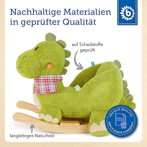 Bieco Plüsch Schaukeltier REH, 60 cm | Kinder Schaukelstuhl mit Sicherheitsgurt | Baby Schaukel | Kleinkind |Schaukelwippe ab 9 Monate | Schaukelpferd Holz - Kaedas