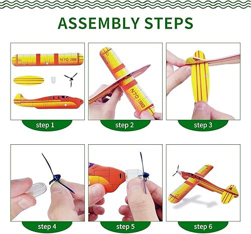 YINZZTRY Gleitflugzeuge Set, Styroporflieger Flugzeuge Modell, Gleitflugzeuge für Kinder, Gleiter Flieger Wurfgleiter, für Schultüte Mitgebsel Überraschung (24 Stück) - Kaedas