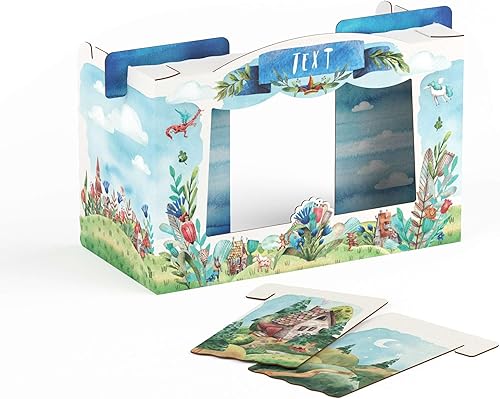 FOLDZILLA Puppentheater 0,75 x 0,70 x 1,25 m aus Pappe Theater Karton - Kasperletheater Märchen - Kaedas