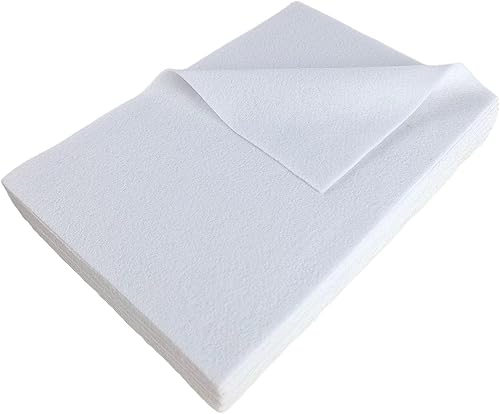 Jtnohx Filzstoff, Weiche Farbig Filz zum Basteln, 1,4mm dick Bastelfilz, 20x30cm Filzplatten für Heimwerker und Nähprojekte (Weiß) - Kaedas