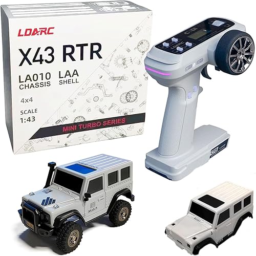 LDARC Mini RC Crawler 1:43 4WD All Terrain RC Rock Truck Ideal Für Raupenfahrzeug-Enthusiasten 2.4Ghz Maßstab Ferngesteuertes Auto Modell Kommt Mit DIY Weißer Karosserie (Wüstengelb) - Kaedas