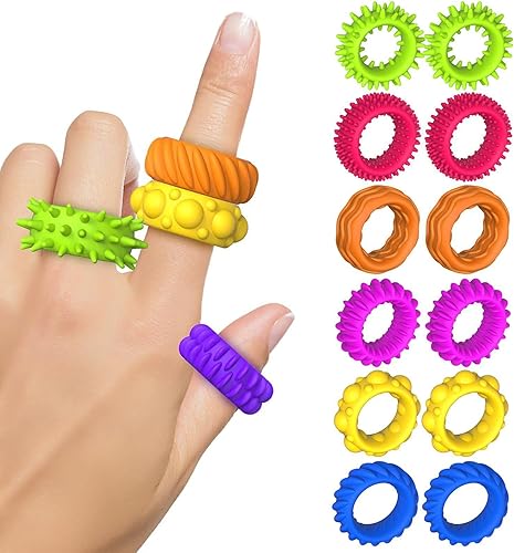 BelleVive 12er-Pack Zappelspielzeuge für Kinder, sensorische Ringe, Zappelringe, sensorisches Spielzeug für Kinder mit Autismus – leises Zappeln gegen Angst im Klassenzimmer - Kaedas