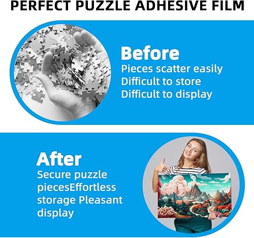 MOZOOSON Puzzlematte für 1500 Puzzle Teile, Puzzle Matte Roll Up Puzzle Aufbewahrung, Puzzle Roll Storage Mat für Bis 500 1000 1500 Puzzle Zubehör Aufbewahrung mit Praktisches Puzzle Zubehör - Kaedas