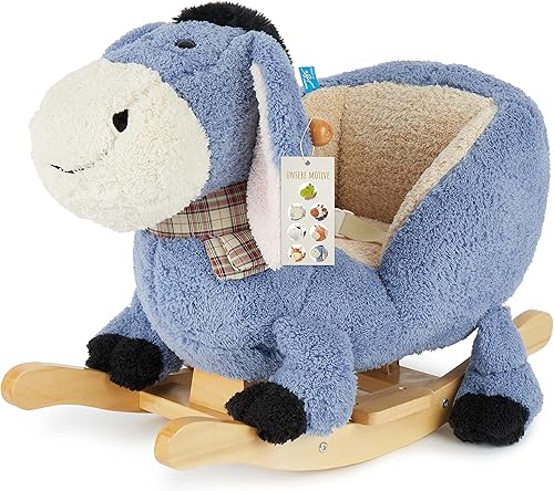 Bieco Plüsch Schaukeltier REH, 60 cm | Kinder Schaukelstuhl mit Sicherheitsgurt | Baby Schaukel | Kleinkind |Schaukelwippe ab 9 Monate | Schaukelpferd Holz - Kaedas