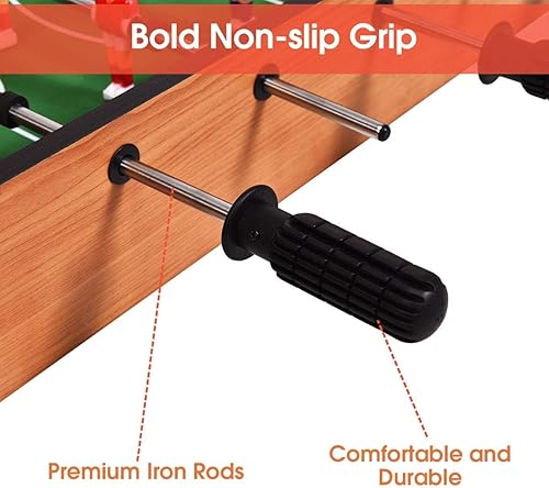 FCOUMY Multi Spieltisch, 2 in 1 Spieltisch Kombi Mini Kickertisch Fußballspiel-Tisch mit Gleit Hockey, Holz Tischkicker für Familie, Eltern-Kind Interaktiv, für Kinder - Kaedas