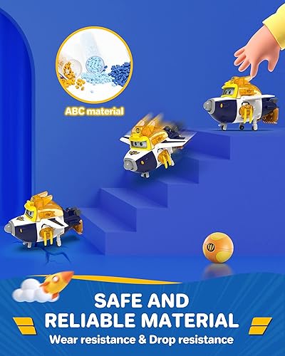 Super Wings Transforming Flugzeug Super Iron Donnie ca. 12,7 cm große mit Superbällen, Verwandelbares Spielzeug-Flugzeug und Roboterfigur für Kinder ab 3 Jahren Jungen Mädchen - Kaedas