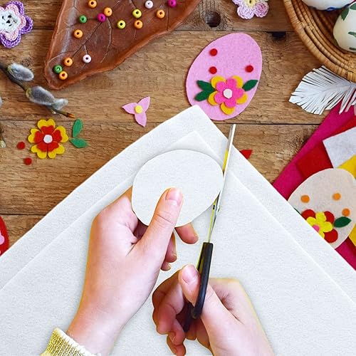 Jtnohx Filzstoff, Weiche Farbig Filz zum Basteln, 1,4mm dick Bastelfilz, 20x30cm Filzplatten für Heimwerker und Nähprojekte (Weiß) - Kaedas