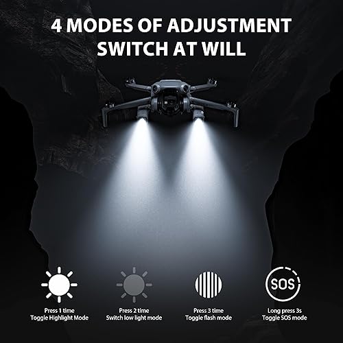 STARTRC Mini 4 Pro LED Nachtnavigationslicht Suchscheinwerfer Nachtlicht Scheinwerfer für DJI Mini 4 Pro Zubehör,Nachtfüll Strobe Licht mit Halterung Halter Anti-Kollision für Dji Mini 4 Pro - Kaedas