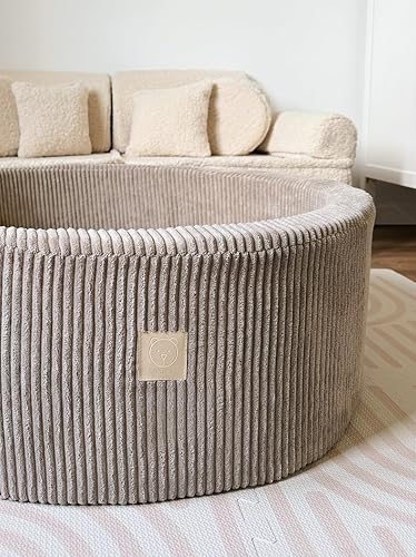 MISIOO Bällebad mit Schaumstoff-Füllung - 90x30cm - 200 Bälle für Bällebad - Hochwertige Bällebad Bälle für Kinder - Weiches und Sicheres Spielzeug - Waschbar - Kaedas