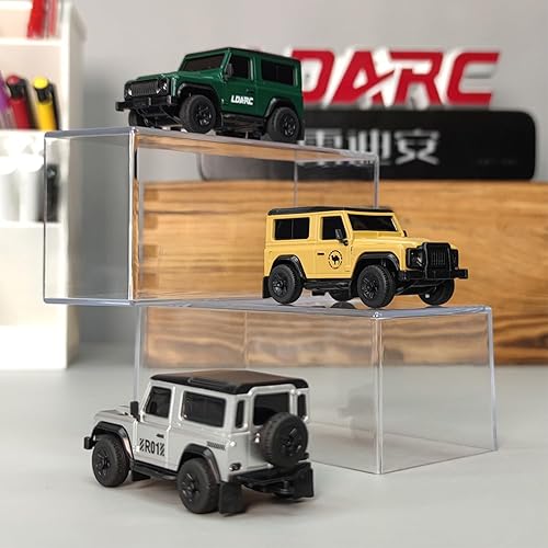 LDARC Mini RC Crawler 1:43 4WD All Terrain RC Rock Truck Ideal Für Raupenfahrzeug-Enthusiasten 2.4Ghz Maßstab Ferngesteuertes Auto Modell Kommt Mit DIY Weißer Karosserie (Wüstengelb) - Kaedas