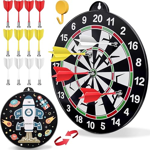 Flintronic Dartscheibe Magnetisch, Magnetisch Sichere Dartscheibe mit 14 Dartpfeilen, Dartscheibe Junge Spielzeug Geschenk für Drinnen und Draußen Party Spiel,für Kinder und Erwachsene - Kaedas
