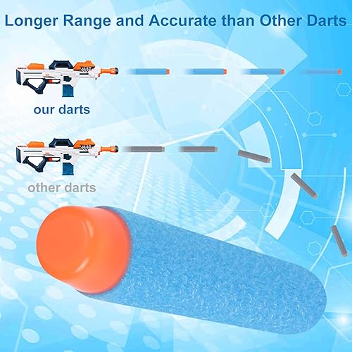 ZWOOS Darts Pfeile für Nerf 7,2 cm 200 StückRefill Darts Nachfüll Bullets Schaumstoff Darts s für Nerf N-Strike Elite Series Blasters Spielzeugpistole - Kaedas