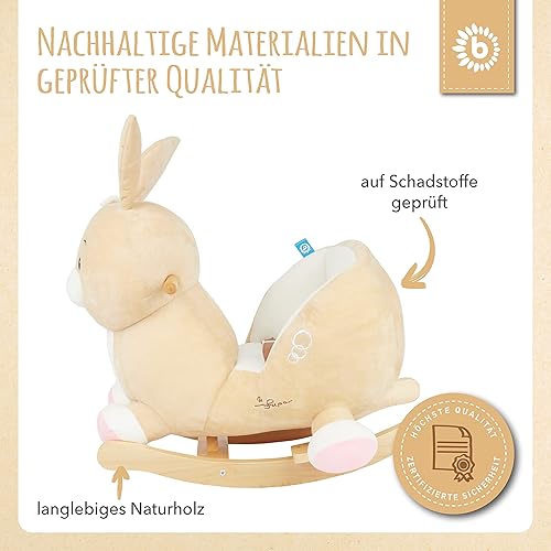 Bieco Plüsch Schaukeltier REH, 60 cm | Kinder Schaukelstuhl mit Sicherheitsgurt | Baby Schaukel | Kleinkind |Schaukelwippe ab 9 Monate | Schaukelpferd Holz - Kaedas