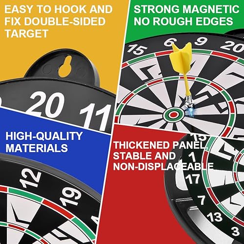Flintronic Dartscheibe Magnetisch, Magnetisch Sichere Dartscheibe mit 14 Dartpfeilen, Dartscheibe Junge Spielzeug Geschenk für Drinnen und Draußen Party Spiel,für Kinder und Erwachsene - Kaedas
