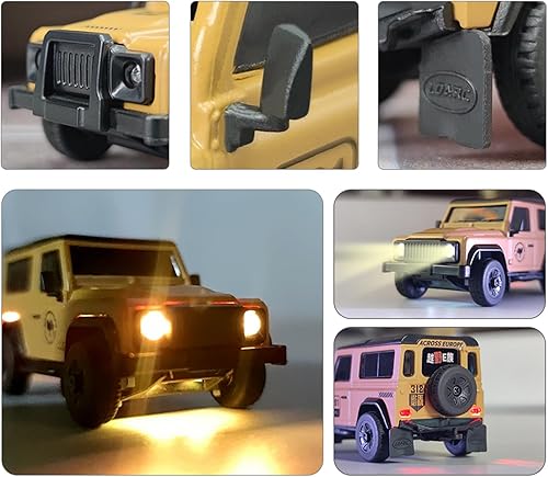 LDARC Mini RC Crawler 1:43 4WD All Terrain RC Rock Truck Ideal Für Raupenfahrzeug-Enthusiasten 2.4Ghz Maßstab Ferngesteuertes Auto Modell Kommt Mit DIY Weißer Karosserie (Wüstengelb) - Kaedas
