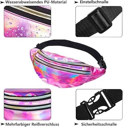 90er 80er Jahre Accessoires Damen Rock Neon Halskette Armband Ohrring Fingerlose Handschuhe Stirnband Bauchtasche 80er jahre Kleidung Kostüm Zubehör Mädchen Kinder 80 Jahre Outfit Damen Party (Rosa) - Kaedas