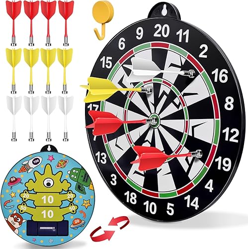 Flintronic Dartscheibe Magnetisch, Magnetisch Sichere Dartscheibe mit 14 Dartpfeilen, Dartscheibe Junge Spielzeug Geschenk für Drinnen und Draußen Party Spiel,für Kinder und Erwachsene - Kaedas