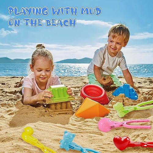 Lonsien Schneeball Former 5 STK Winter Schneeballzange Spielzeug Set mit Liebevoll, Bär, Dinosaurier,Kugel, Ente Form Kunststoff Snowball Maker für Kinder Schneeballschlachten im Outdoor - Kaedas