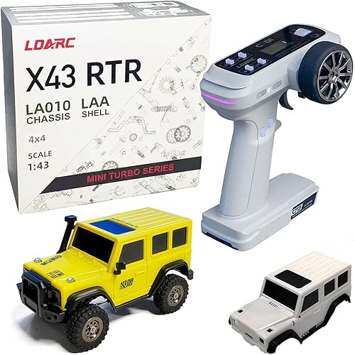 LDARC Mini RC Crawler 1:43 4WD All Terrain RC Rock Truck Ideal Für Raupenfahrzeug-Enthusiasten 2.4Ghz Maßstab Ferngesteuertes Auto Modell Kommt Mit DIY Weißer Karosserie (Wüstengelb) - Kaedas