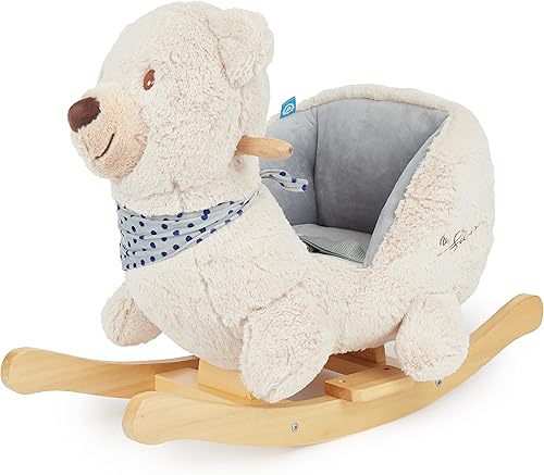 Bieco Plüsch Schaukeltier REH, 60 cm | Kinder Schaukelstuhl mit Sicherheitsgurt | Baby Schaukel | Kleinkind |Schaukelwippe ab 9 Monate | Schaukelpferd Holz - Kaedas
