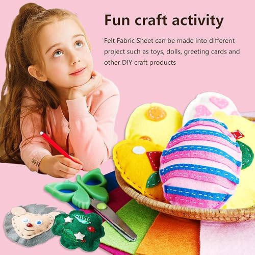 Jtnohx Filzstoff, Weiche Farbig Filz zum Basteln, 1,4mm dick Bastelfilz, 20x30cm Filzplatten für Heimwerker und Nähprojekte (Weiß) - Kaedas