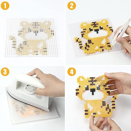Homgaty 5000 Bügelperlen Vehicles Set, Steckperlen 5 mm Perlen mit Steckplatte, 18 Muster, Bügelpapier, Anhänger und Zubehör zum Basteln Handwerk für Kinder Geschenk (Vehicles, 5mm) - Kaedas
