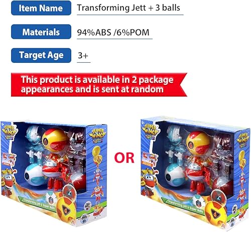 Super Wings Transforming Flugzeug Super Iron Donnie ca. 12,7 cm große mit Superbällen, Verwandelbares Spielzeug-Flugzeug und Roboterfigur für Kinder ab 3 Jahren Jungen Mädchen - Kaedas