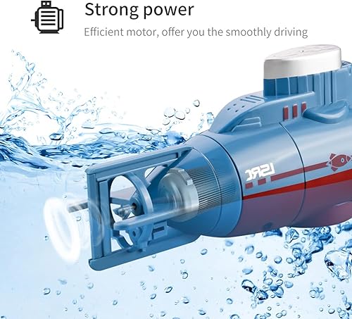 Syrisora ​​RC Mini-U-Boot, 6 Kanäle, Fernbedienung, Unterwasserschiff, RC-U-Boot-Modell, Kinder, Lernspielzeug, Kinder (Blau) - Kaedas