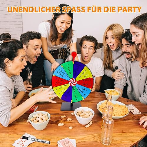 Tyafzzn Glücksrad zum Drehen, Glücksrad zum Selbstgestalten, Glücksrad Spielzeug mit Markierstift, Spinning Prize Wheel, Glücksrad für Party, Karneval, Lotteriespiele, Wortspiele - Kaedas