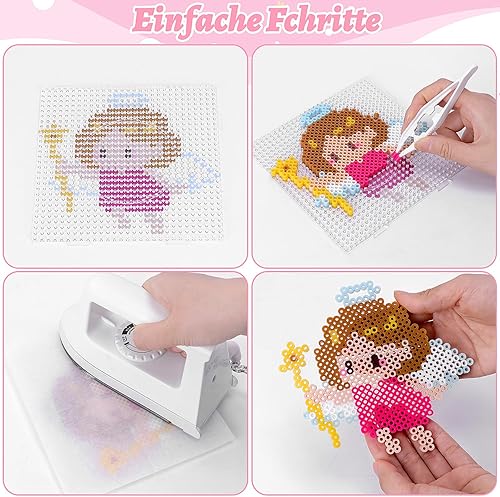 Homgaty 5000 Bügelperlen Vehicles Set, Steckperlen 5 mm Perlen mit Steckplatte, 18 Muster, Bügelpapier, Anhänger und Zubehör zum Basteln Handwerk für Kinder Geschenk (Vehicles, 5mm) - Kaedas
